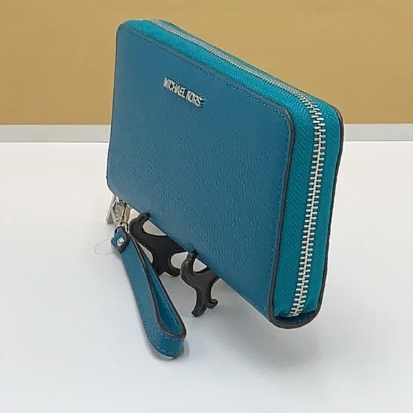 NWT MICHAEL KORS LARGE CONTINENTAL WRISTLET LAGOON COLOR NWT - Picture 10 of 15